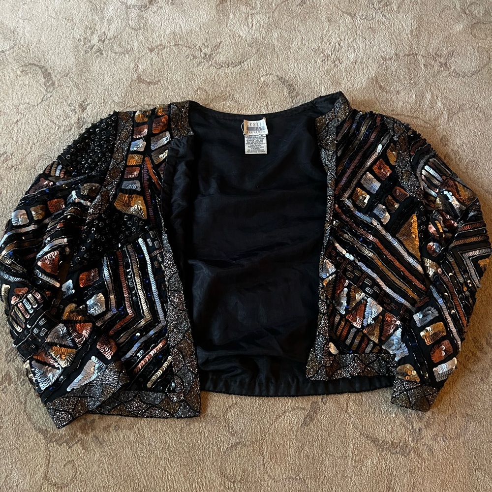 Embellished Black and Gold Women's Jacket
